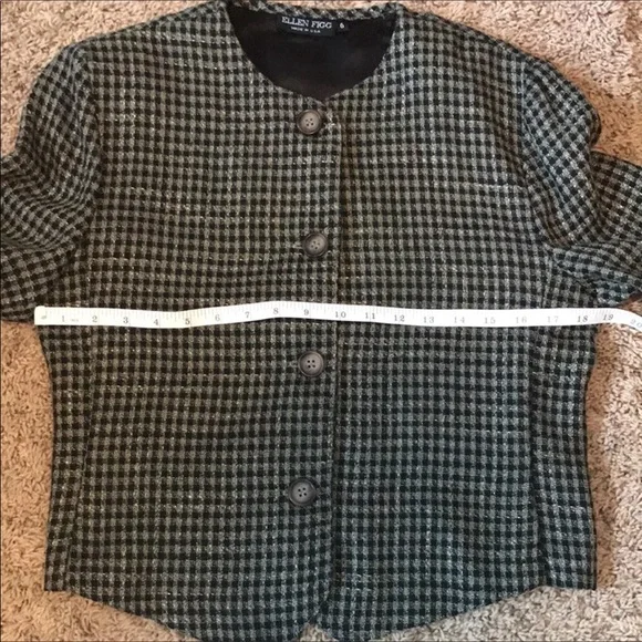 Vintage Ellen Tracy Houndstooth Wool Jacket - Classic & Chic size 6 - Picture 7 of 8